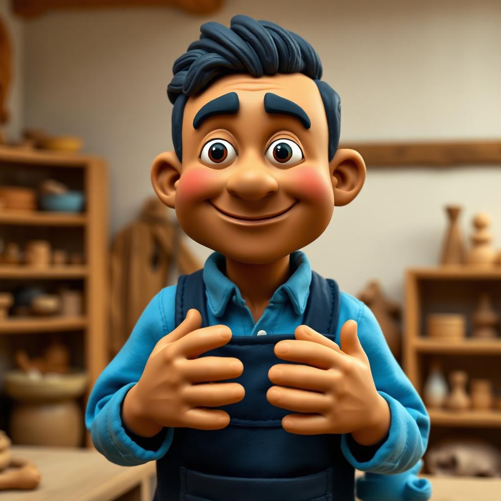 Ilustración claymation de Mateo descubre el Museo